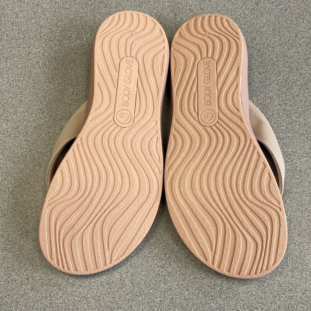 NWOB Body Glove Women's US 6 Pink & Beige Flip Flops Sandals - Picture 4 of 5